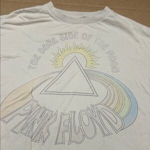 American Eagle Band Tee Pink Floyd Beige Tee with White Interior Print M